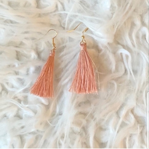 Pink Tassel Earings - Picture 2 of 2